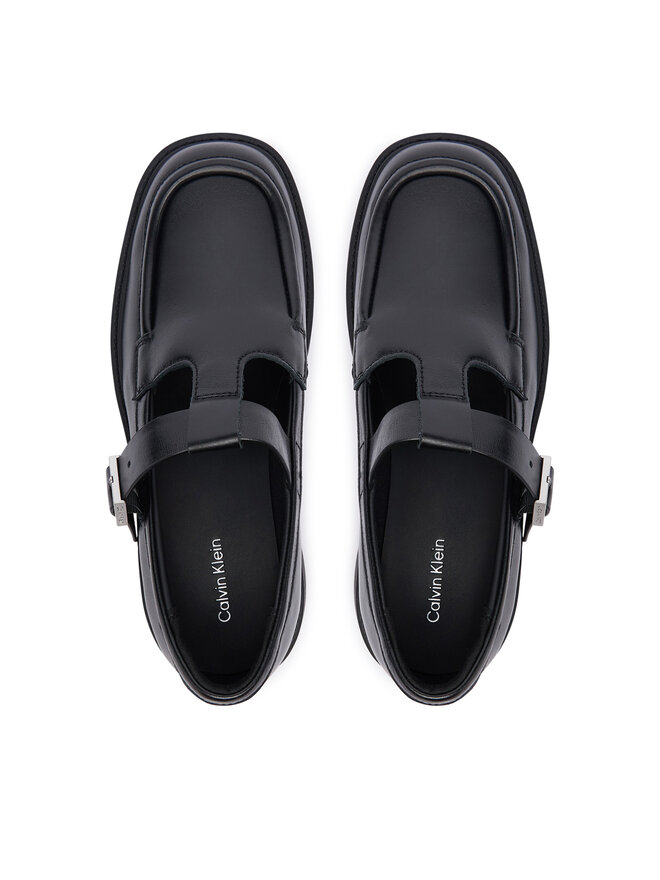 Calvin Klein Slipper Calvin Klein Chunky Loafer Tbar Pol Lth HW0HW03046 Schwarz