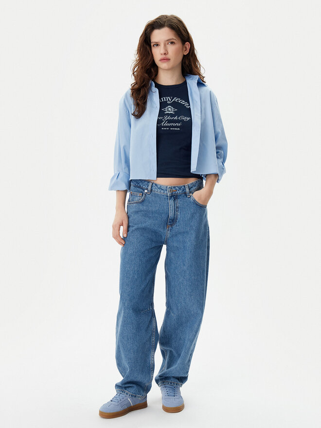Tommy Jeans Tommy Jeans Póló Nyc Ringer DW0DW20323 Sötétkék Slim Fit