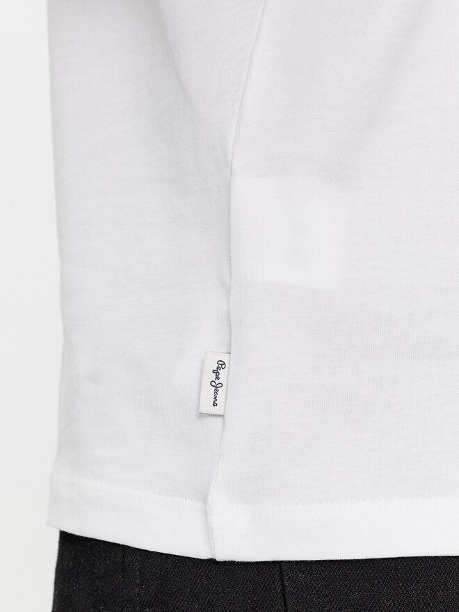 Pepe Jeans Pepe Jeans Marškinėliai Chris PM509207 Balta Slim Fit