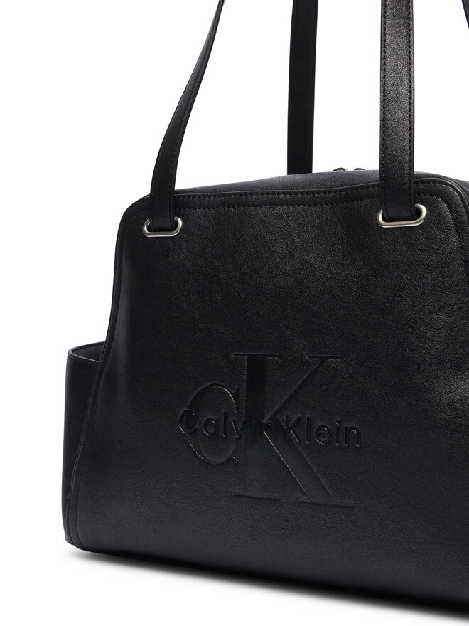 Calvin Klein Handtasche Calvin Klein Pockets Monologo Tote LV04F3689G Schwarz