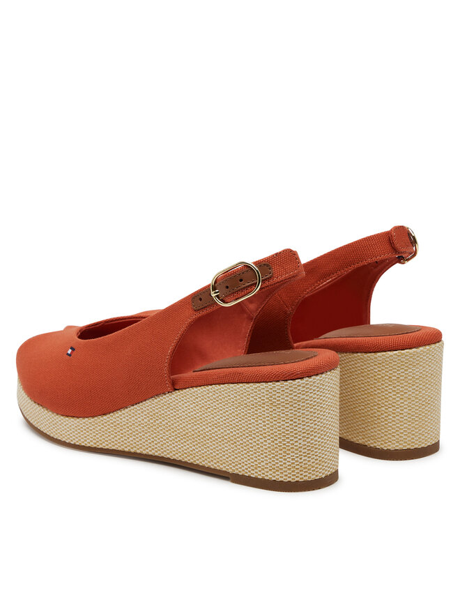 Tommy Hilfiger Espadryle Tommy Hilfiger Flag Mid Wedge Espad Slingback FW0FW08595 Pomarańczowy