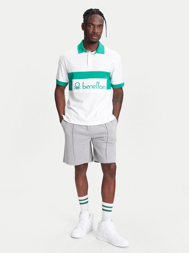 United Colors Of Benetton United Colors Of Benetton Polo marškinėliai 3MCYU301U Balta Regular Fit