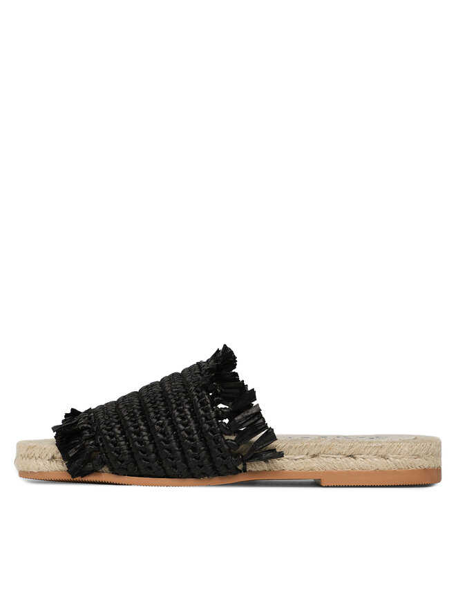 Manebi Εσπαντρίγιες Manebi Fringed Knots Raffia Jute Sandals V 3.1 Y0 Μαύρο