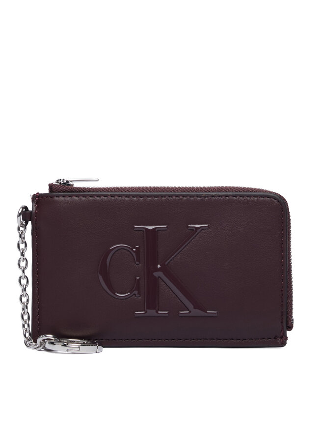 Calvin Klein Schlüsseletui Calvin Klein Bold Ck L Zip Cardcase LV04F1280G Dunkelrot