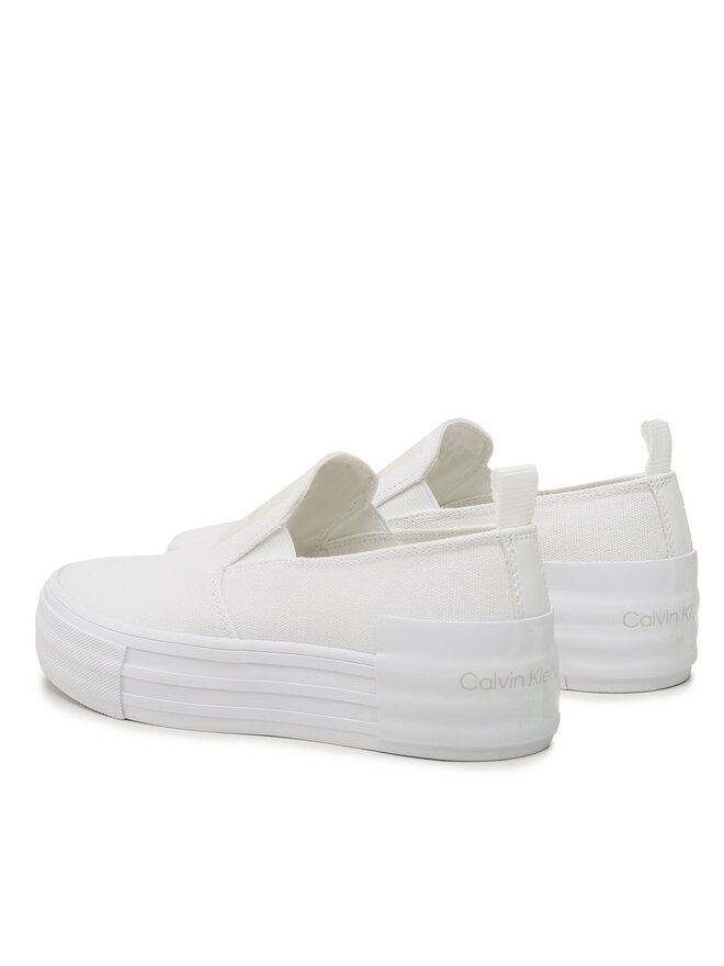 Calvin Klein Jeans Tenisky Calvin Klein Jeans Bold Vulc Flatf Slipon Wn YW0YW01040 Bílá