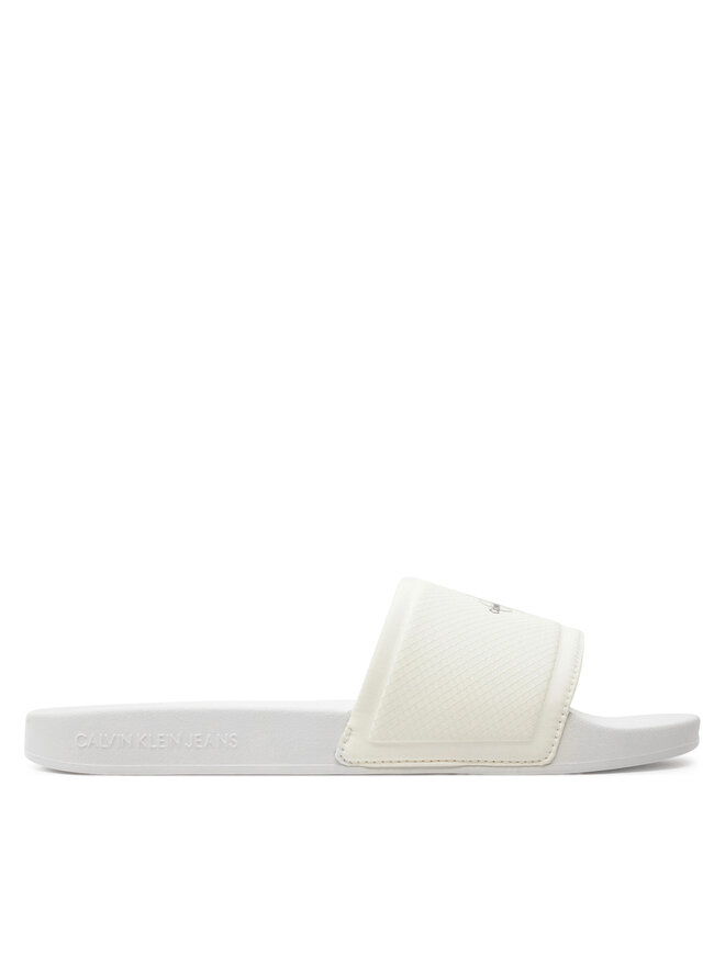 Calvin Klein Jeans Nazouváky Calvin Klein Jeans Slide Institutional Metallic YM0YM01018 Bílá