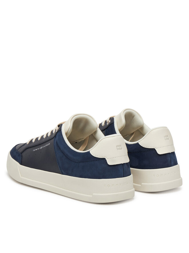 Tommy Hilfiger Sneakersy Tommy Hilfiger Court Mix Lnubuck FM0FM05410 Tmavomodrá