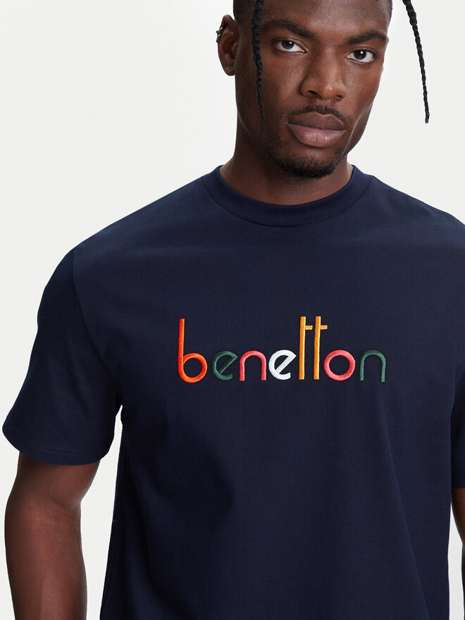 United Colors Of Benetton United Colors Of Benetton T-Shirt 3MI6U109O Dunkelblau Oversize