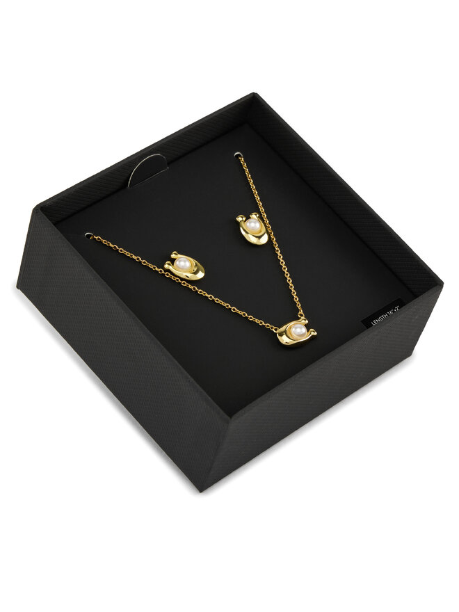 Coach Schmuckset Halskette und Ohrringe Coach 37473741GLD107 Goldfarben