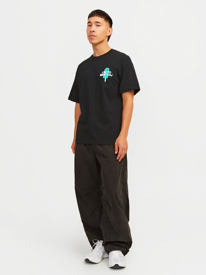 Jack&Jones Jack&Jones Marškinėliai Jorfrutti 12256926 Juoda Wide Fit