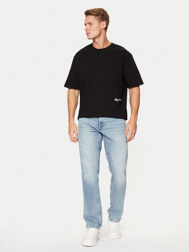 Karl Lagerfeld Jeans Karl Lagerfeld Jeans Póló A1M17113 Fekete Relaxed Fit