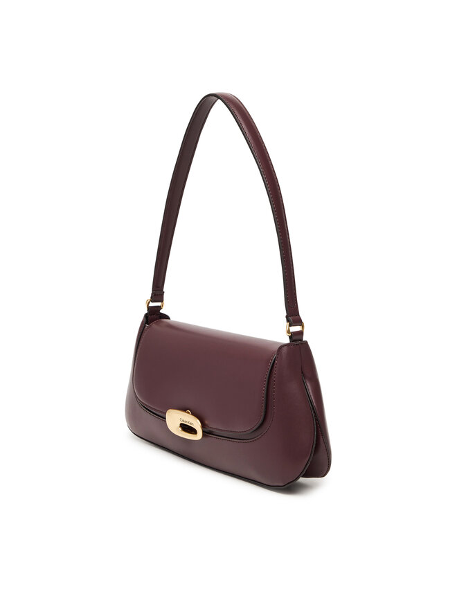 Calvin Klein Ročna torba Calvin Klein Hardware Flap Shoulder Bag LV04F3146G Bordo rdeča