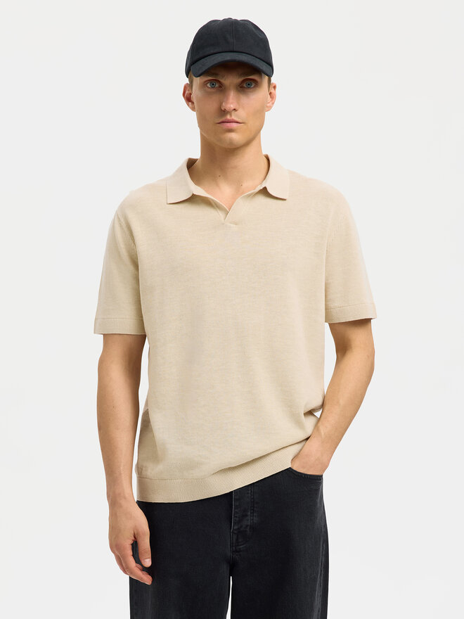 Selected Homme Selected Homme Pólóing Mattis 16096197 Bézs Regular Fit