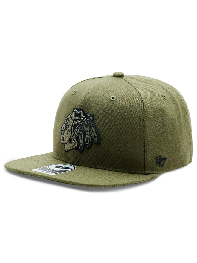 47 Brand Шапка с козирка 47 Brand NHL Chicago Blackhawks Ballpark Camo 47 CAPTAIN H-BCAMO04WBP-SW Зелен