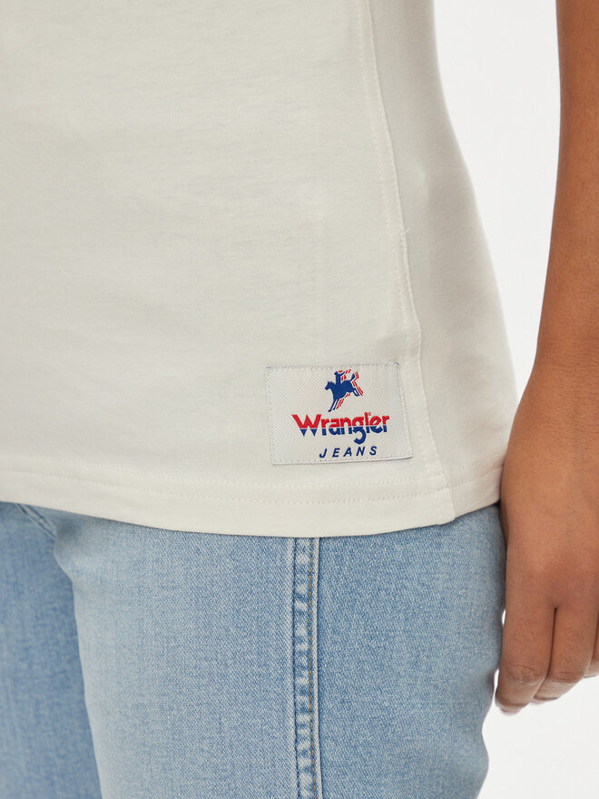 Wrangler Wrangler Marškinėliai Yoke 112350188 Écru Slim Fit