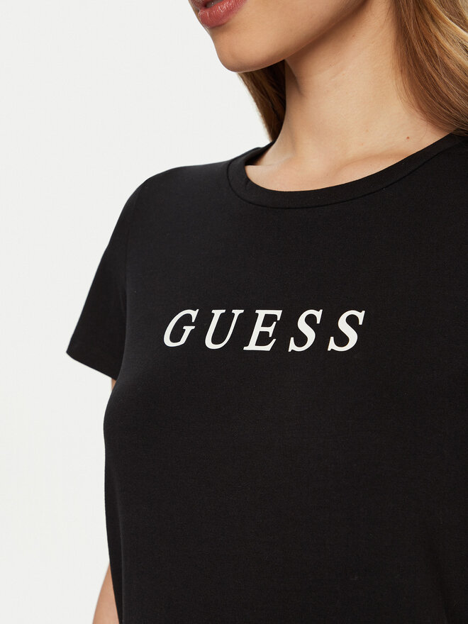 Guess Guess Marškinėliai O5RI01 KBBU1 Juoda Slim Fit