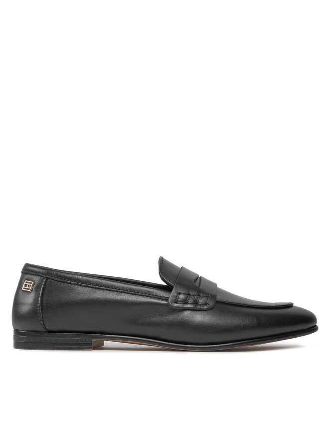 Tommy Hilfiger Loafers Tommy Hilfiger Essential Leather Loafer FW0FW07769 Nero