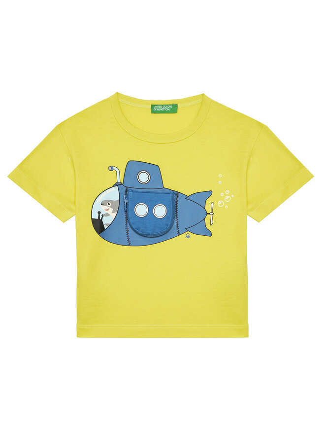 United Colors Of Benetton United Colors Of Benetton Camiseta 3I1XG10JL Amarillo Regular Fit