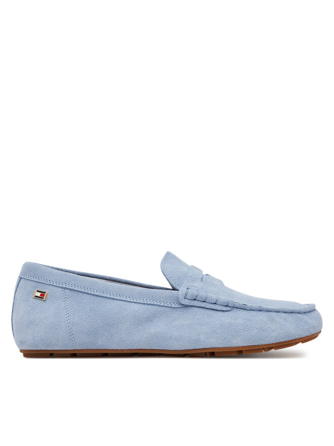 Tommy Hilfiger Mokasyny Tommy Hilfiger Flag Soft Suede Driver Loafer FW0FW08558 Niebieski