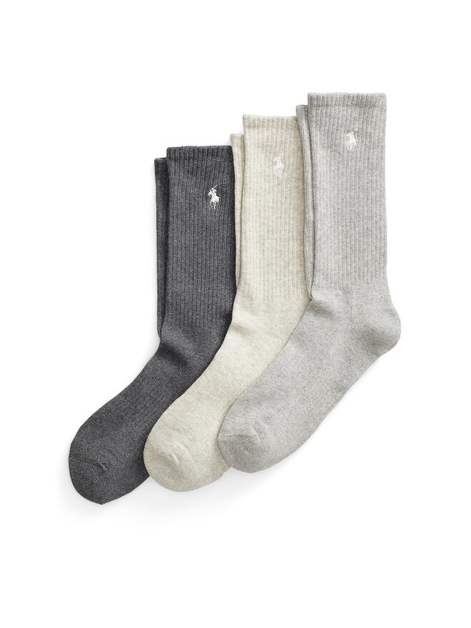 Lot de 3 paires de chaussettes hautes homme Polo Ralph Lauren 449875584002 Gris chaussures