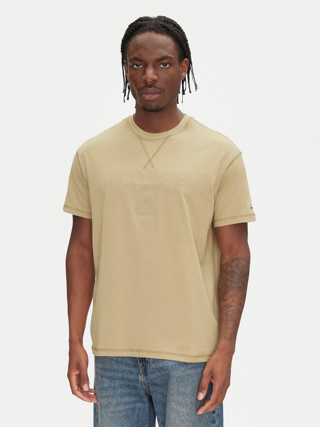 Tommy Jeans Tommy Jeans Marškinėliai Tonal Crest DM0DM20805 Smėlio Relaxed Fit