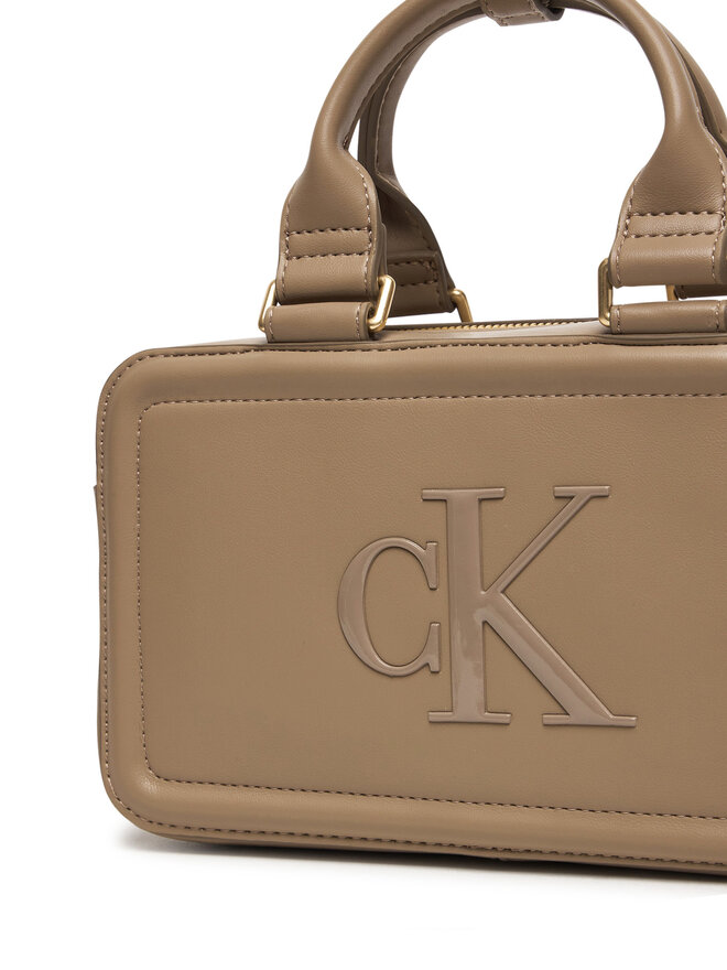 Calvin Klein Handtasche Calvin Klein Bold Ck Elongated Mini Tote LV04F3411G Beige