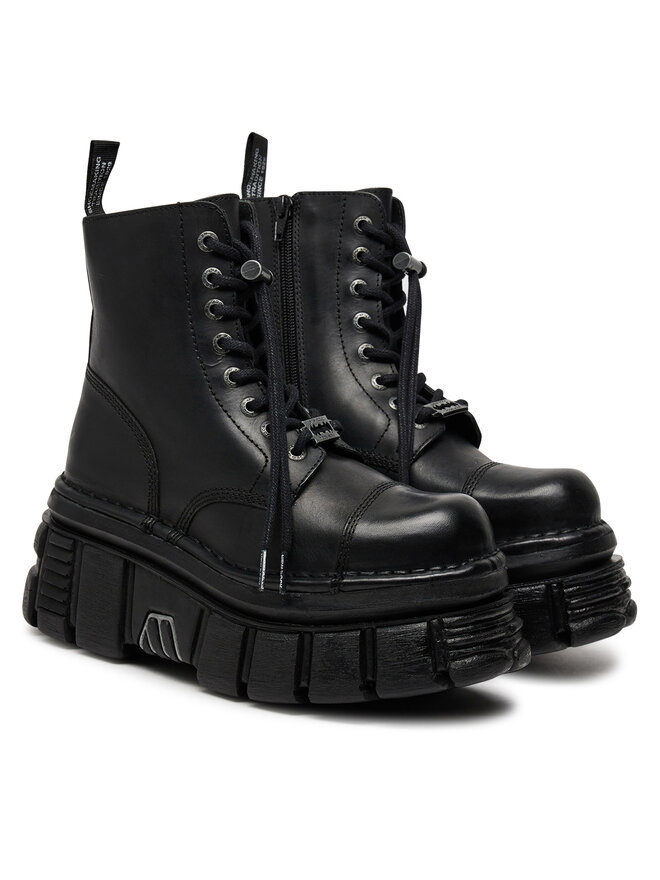 NEW ROCK Schnürstiefel NEW ROCK M-NEWMILI083-S21 Schwarz