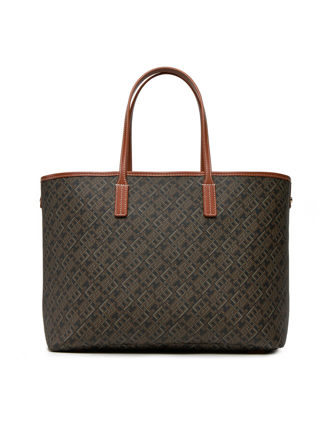 Tommy Hilfiger Torebka Tommy Hilfiger Th Monoplay Leather Tote AW0AW17416 Czarny