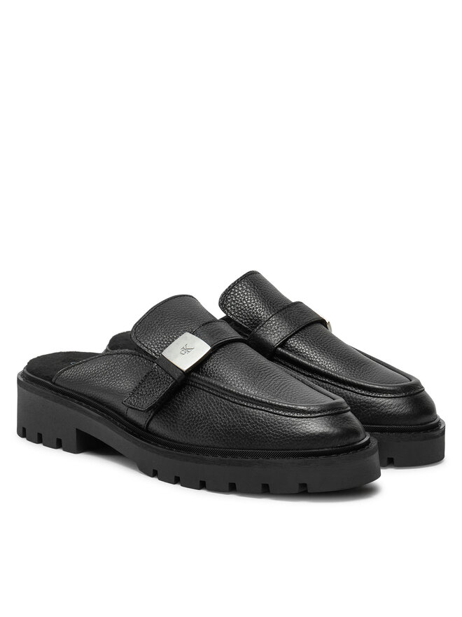 Calvin Klein Jeans Iešļūcenes Calvin Klein Jeans Flatform Slipon Mg Lth YW0YW01655 Melns