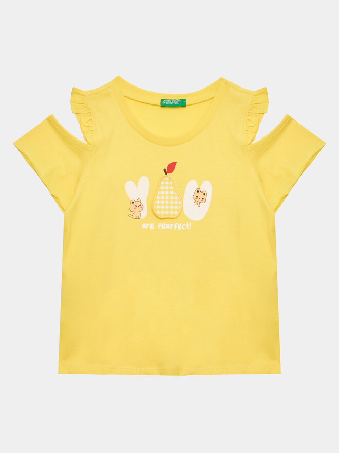 United Colors Of Benetton United Colors Of Benetton Camiseta 3096G108X Amarillo Regular Fit