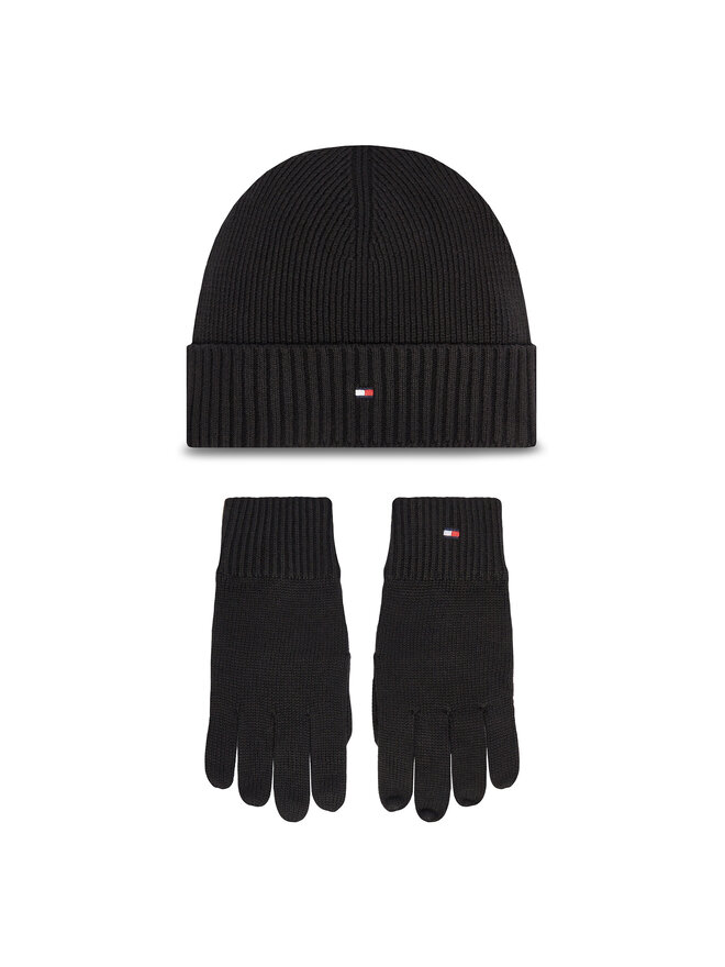 Tommy Hilfiger Set Mütze und Handschuhe Tommy Hilfiger AM0AM12938 Schwarz