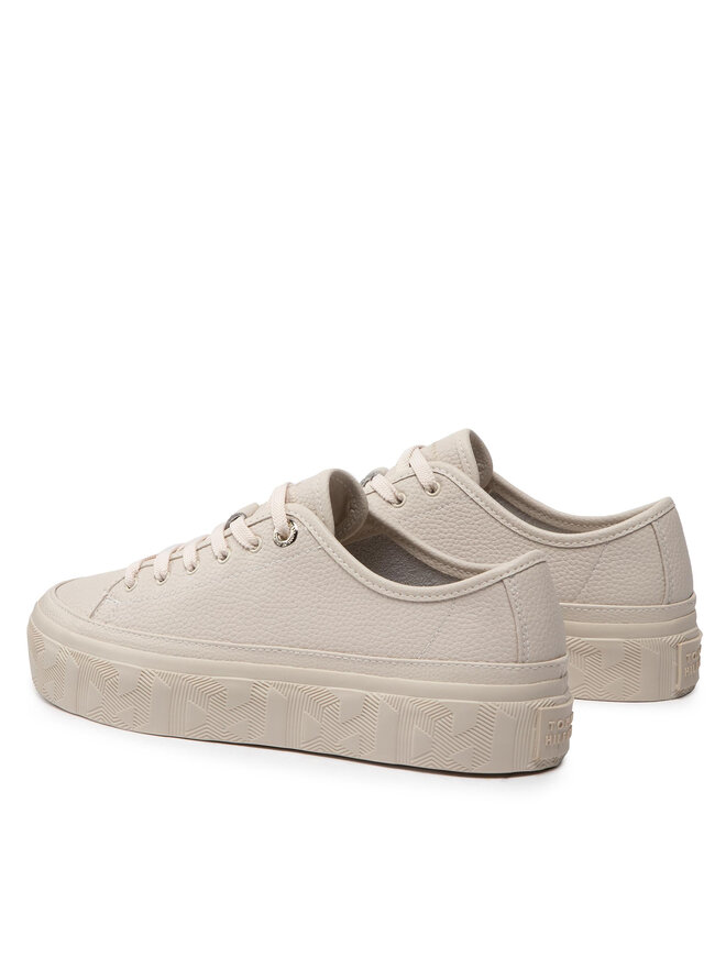 Tommy Hilfiger Snīkeri Tommy Hilfiger Essential Th Leather Sneaker FW0FW06556 Bēšs