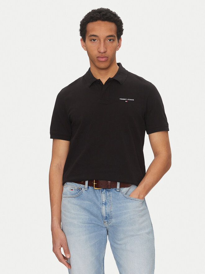 Tommy Jeans Tommy Jeans Poloshirt Linear DM0DM20914 Schwarz Regular Fit