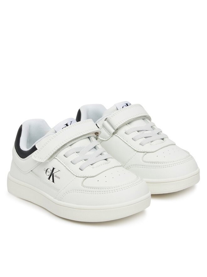 Calvin Klein Jeans Sneakersy Calvin Klein Jeans Low Cut Lace-Up/ Velcro Sneaker V1X9-82077-1355 S Biały