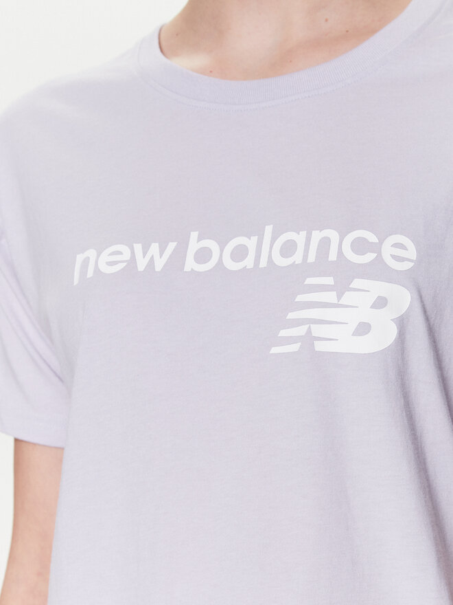 New Balance New Balance Marškinėliai Stacked WT03805 Violetinė Relaxed Fit