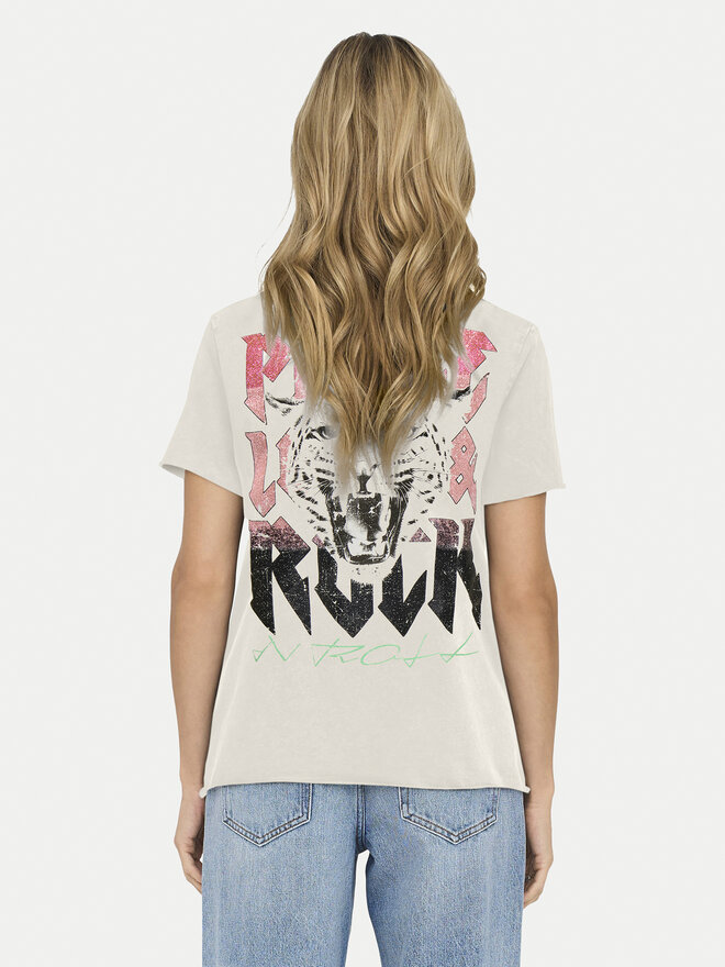 ONLY ONLY Marškinėliai Lucy 15307412 Écru Regular Fit