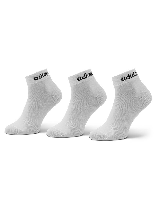 adidas Calcetines cortos unisex adidas Think Linear Ankle Socks 3 Pairs HT3451 Blanco