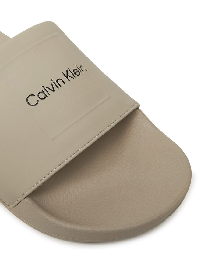 Calvin Klein Chanclas Calvin Klein Pool Slide W/ Ck Square HM0HM01754 Écru