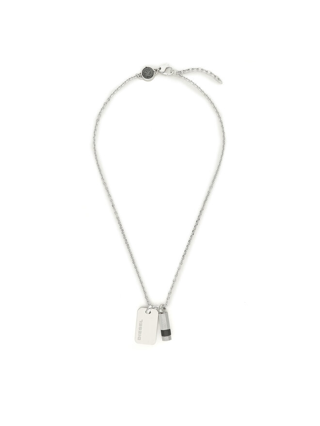 Diesel Nyaklánc Diesel Brave Armor Double Pendant DX1156040 Ezüst