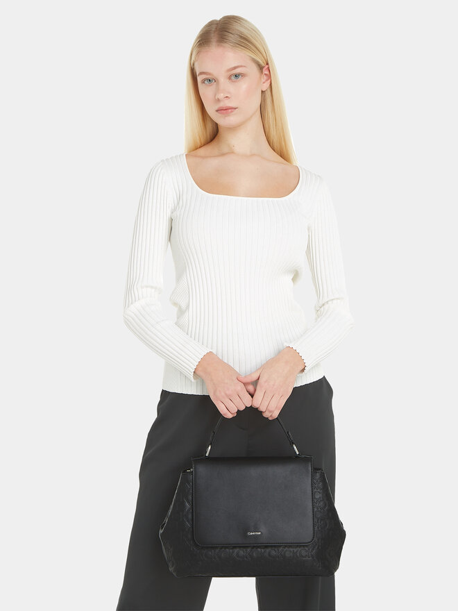 Calvin Klein Borsetta Calvin Klein Ck Must Top Handle Tote-Emb Mono K60K611285 Nero