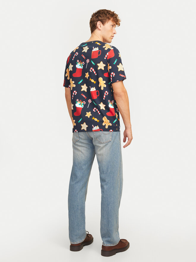 Jack&Jones Jack&Jones Póló Xmas Merry 12265399 Sötétkék Standard Fit