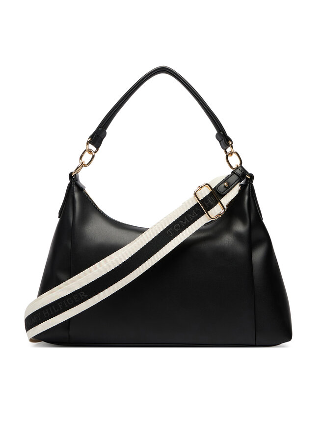 Tommy Hilfiger Handtasche Tommy Hilfiger Th Essential Shoulder Bag AW0AW18374 Schwarz