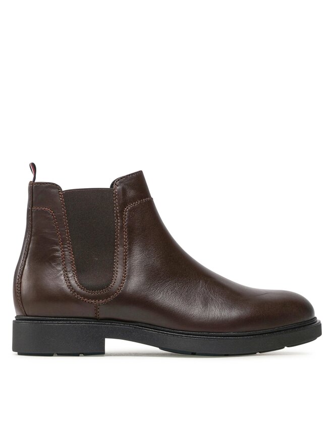 Tommy Hilfiger Боти тип челси Tommy Hilfiger Elevated Rounded Lth Chelsea FM0FM04183 Кафяв