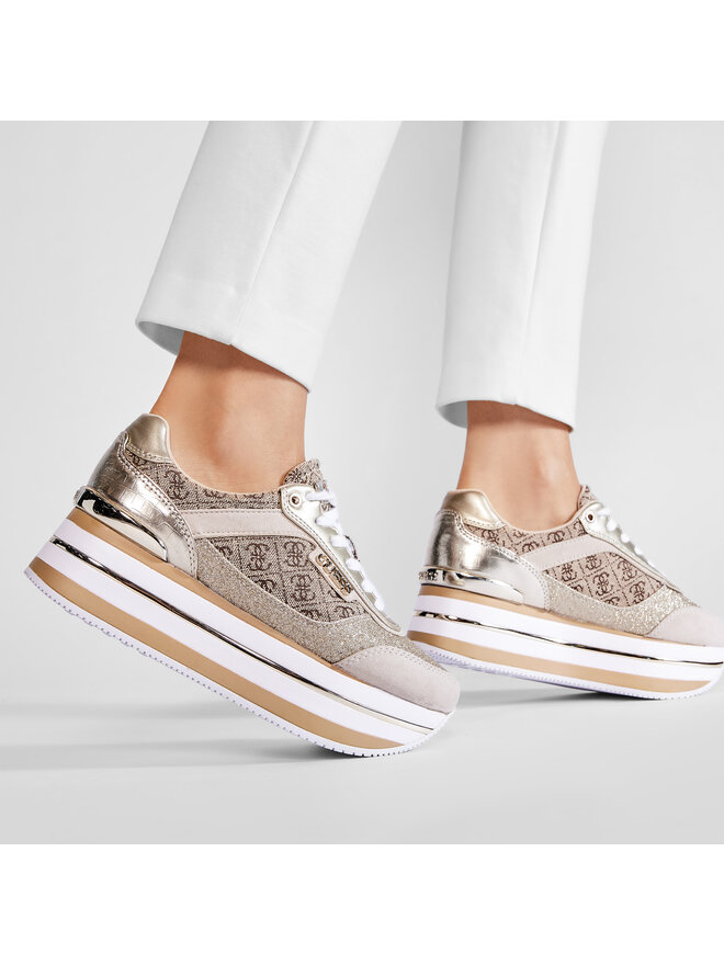 Guess Sneakersy Guess Hansin2 FL5HNS FAL12 Złoty