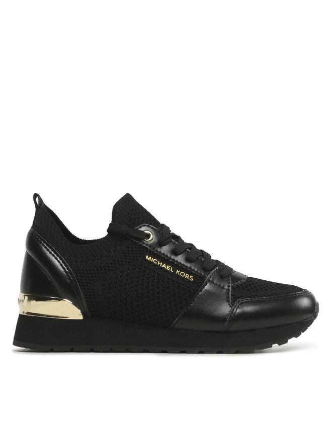 Black and gold michael kors shoes clearance