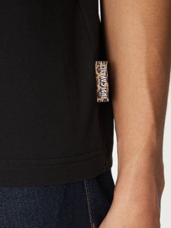 Just Cavalli Just Cavalli T-Shirt 78OAHT01 Μαύρο Regular Fit