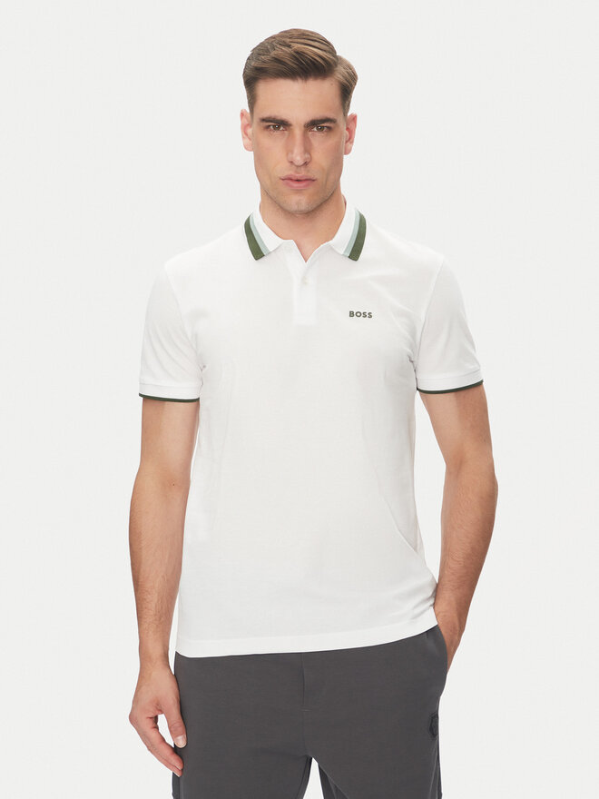 BOSS BOSS Polo marškinėliai Paddy Ap Heritage 50538101 Balta Regular Fit