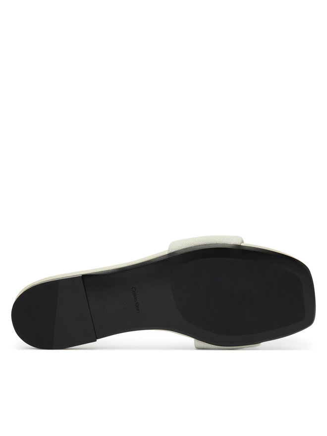 Calvin Klein Pantoletten Calvin Klein Square Flat Sndl Canvas Hw HW0HW03129 Weiß