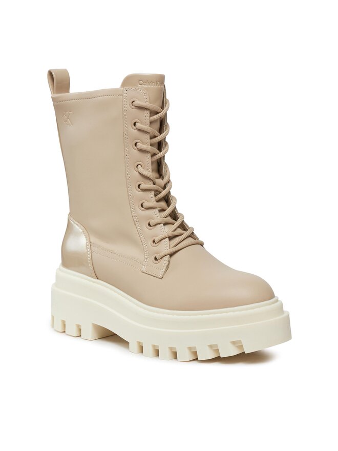 Calvin Klein Jeans Botas Calvin Klein Jeans Chunky Laceup Lth Mg Sat YW0YW01285 Beis