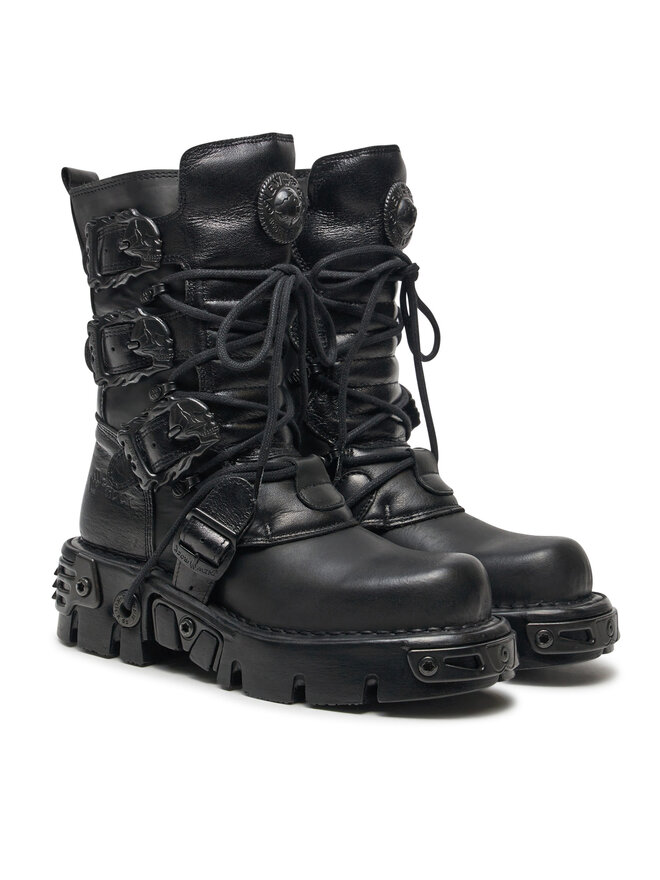 NEW ROCK Schnürstiefel NEW ROCK M-391-S18 Schwarz